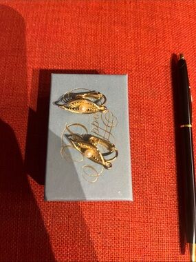 Sarah Coventry Gold-Tone Pearl in Leaf Clip-On Earrings